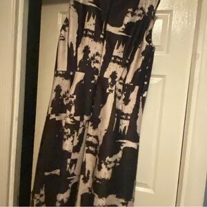 Donna Karan Abstract Black and Cream Jumpsuit